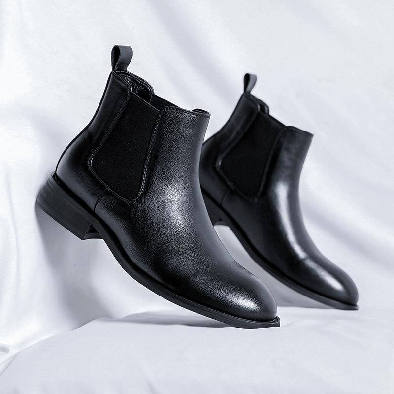 Fashion Business Low Heeled Men's Boots Chelsea Boots Leather Outdoor Formal Men Ankle Boots Luxury Brand Handmade Designer Casual Shoes