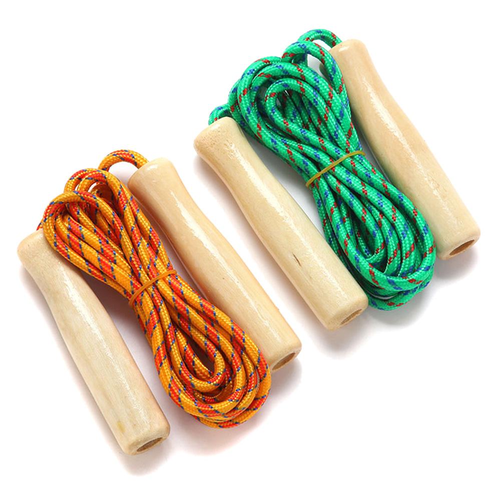 2.5M Jump Rope Children s Cotton Jump Rope Wooden Handle Adjustable Cotton Weaving Fitness Jump Rope Exercise Activity