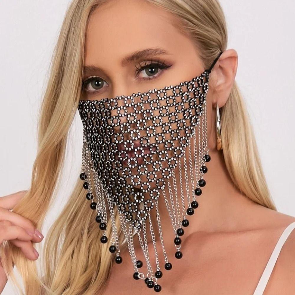 Quasten-Gesichtsbedeckung Bling Maskerade-Maske Wiederverwendbare Strass-Maske Nachtclub