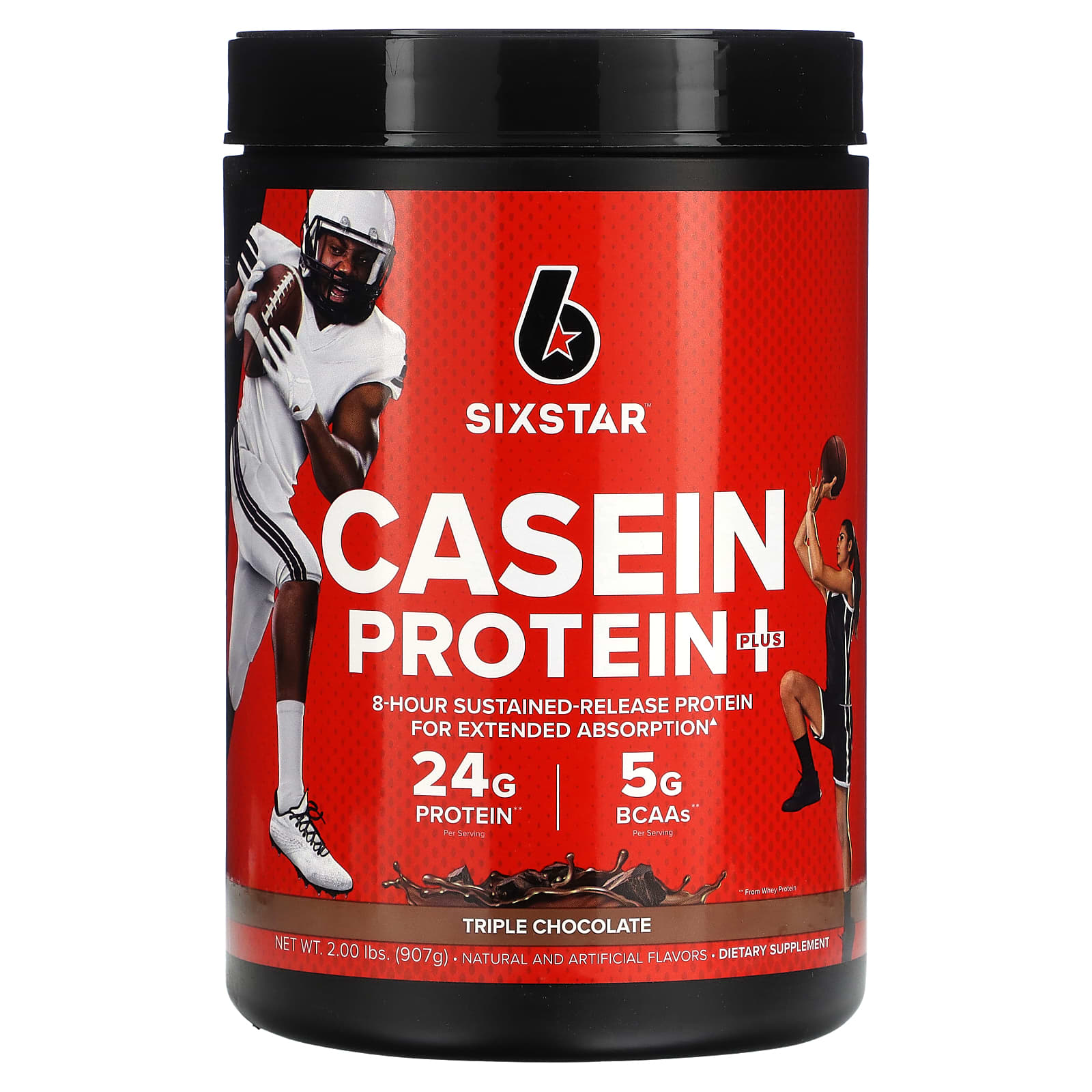 

SIXSTAR, Pro Nutrition, Casein Protein, Elite Series, Triple Chocolate, 2 lbs (907 g)