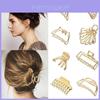 Clips de Cabelo Modernos de Metal Dourado Acessórios de Cabeça Chiques para o Dia a Dia e Eventos Especiais