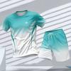 2026 Summer New Men's Gradual Change 3D Printing Quick-drying Sports Suit Short-sleeved Shorts Casual Running Trend