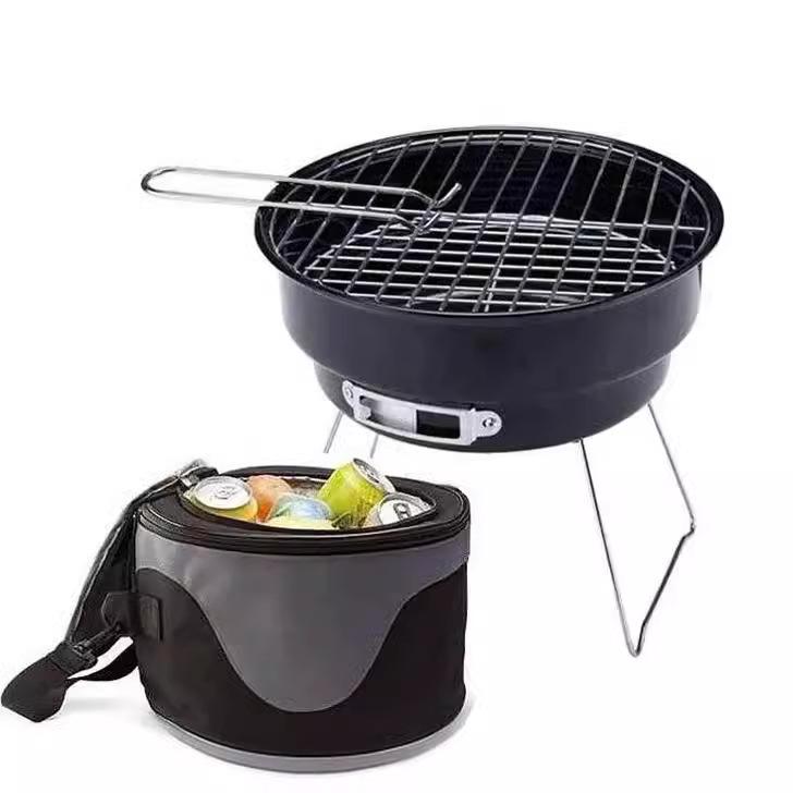 Portable Folding Charcoal BBQ Grill for Camping and Picnics