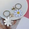 Women Girls Keychain Flower Bee Charm Keyring Shiny Rhinestones Inlaid Small Size Keychain Handbag Accessories