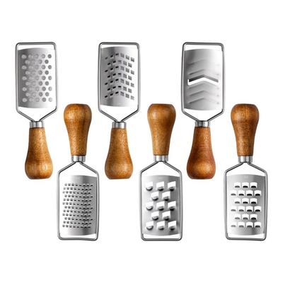 Portable Steel Cheese Shredding Gadget Multipurpose Vegetable Grater Essential Kitchens Tool With Nonslip Wood Handle
