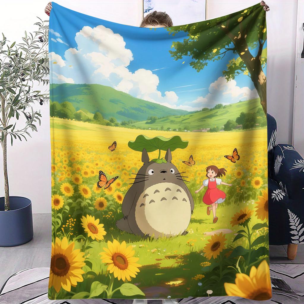 Hayao Miyazaki Classic Anime Blanket For Office Travel Comfort Leisure Camp Travel Multifunctional Universal Blanket Fan Gift