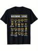 Men's Humorous Car Mechanic Warning Signs T Shirt | Cotton | Funny Safety
