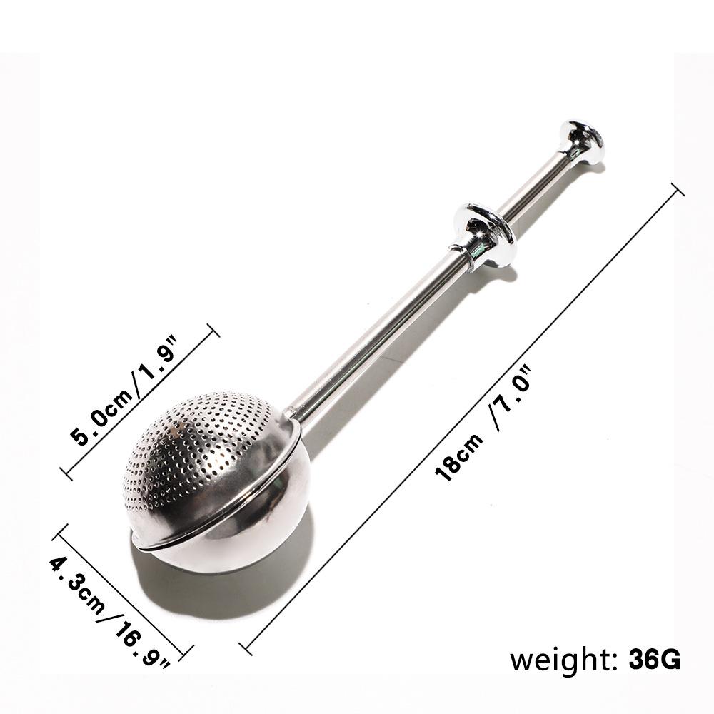 

304 Stainless Steel Telescopic Tea Infuser with Semi-Automatic Press-Type Strainer Semi-Perforated Telescopic Tea Infuser