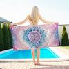 Bohemian Oversized Mandala Beach Towel - Quick Dry,Vibrant Mandala Design in Pink & Blue, Perfect for Travel Outdoor Adventures