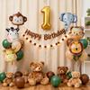 Jungle Animal Head Foil Balloons Wild One Birthday Party Decorations Kids Favors Safari Animals Balloons Baby Shower Supplies