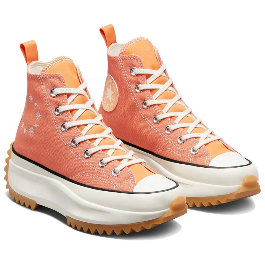 Converse Run Star Hike Celestial Comfortable Versatile Mid-Top Canvas Shoes Women Sneakers Orange A02899C