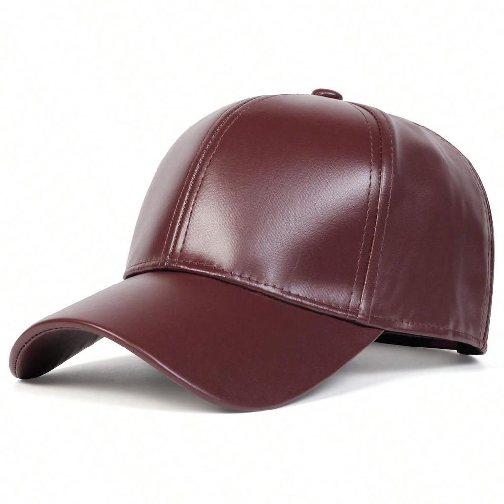 PU Leather Duckbill Cap: Spring & Autumn Style for Middle-Aged & Elderly Men