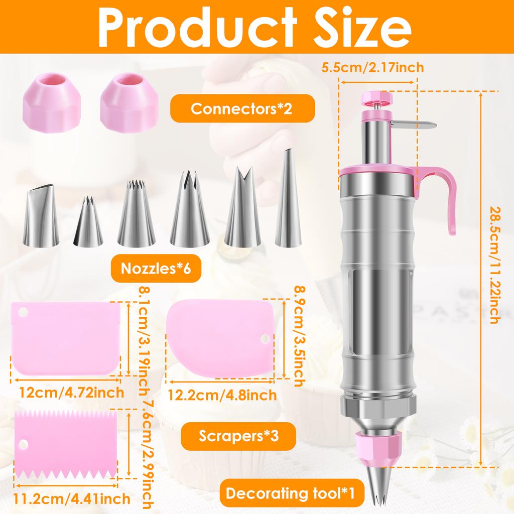 Cake Decorating Piping Syringe DIY Cupcake Decorating Nozzle Frosting Making for DessertDessert Cookies Cream Filling Injector