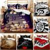Ensemble Housse de Couette Musique, Musique avec Clé de Sol Instrument Design Rythmique Queen King Twin Taille Complète Ensemble de Literie en Polyester