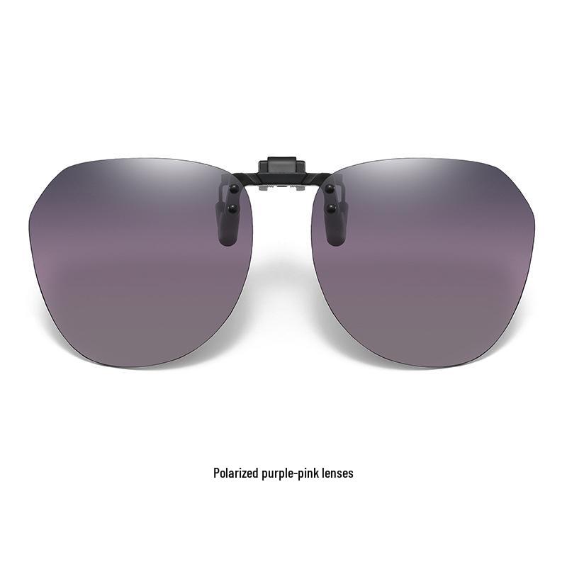 Unisex Ultra-Light Polarized Flip-Up Clip-On Sunglasses for Driving with UV Protection for Prescription Glasses