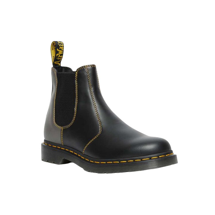 Dr. Martens 2976 Smooth Clash Leather Round Toe Slip-On Short Chelsea Boots Unisex Boots Black 27544003