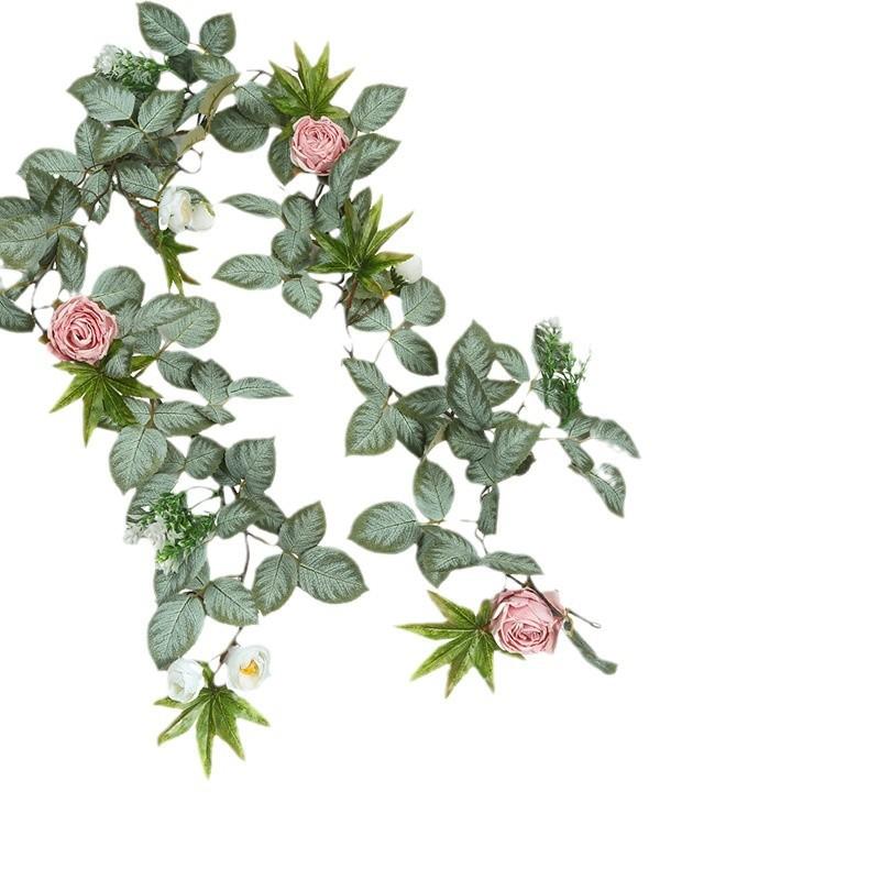 Simulation Rose Rattan Home Window Wet Rose Wedding Decoration Arrangement Wedding Simulation Rose Rattan