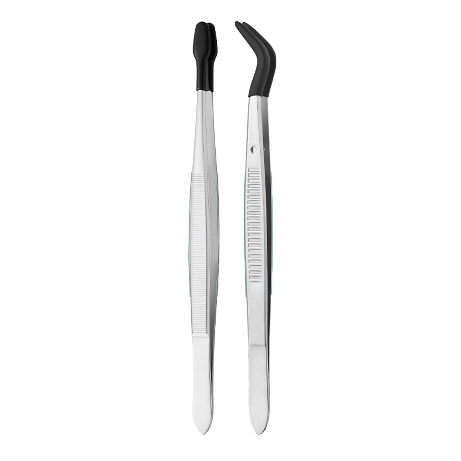 

Stainless Steel Tweezers With Silicone Tips For Precision Handling Antislip Grip Ideal For Coins Stamps Application S2