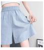 Women's Blue High-Waisted Quick-Dry A-Line Casual Shorts