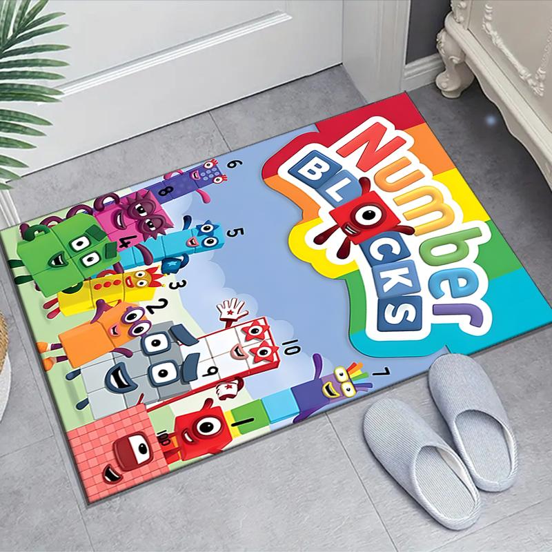 1pc 3D-Number-Blocks-Cartoon Design Area Rug - Non-Slip, Soft & Cozy Floor Mat for Living Room, Bedroom, Office - Indoor/Outdoor Decorative Carpet