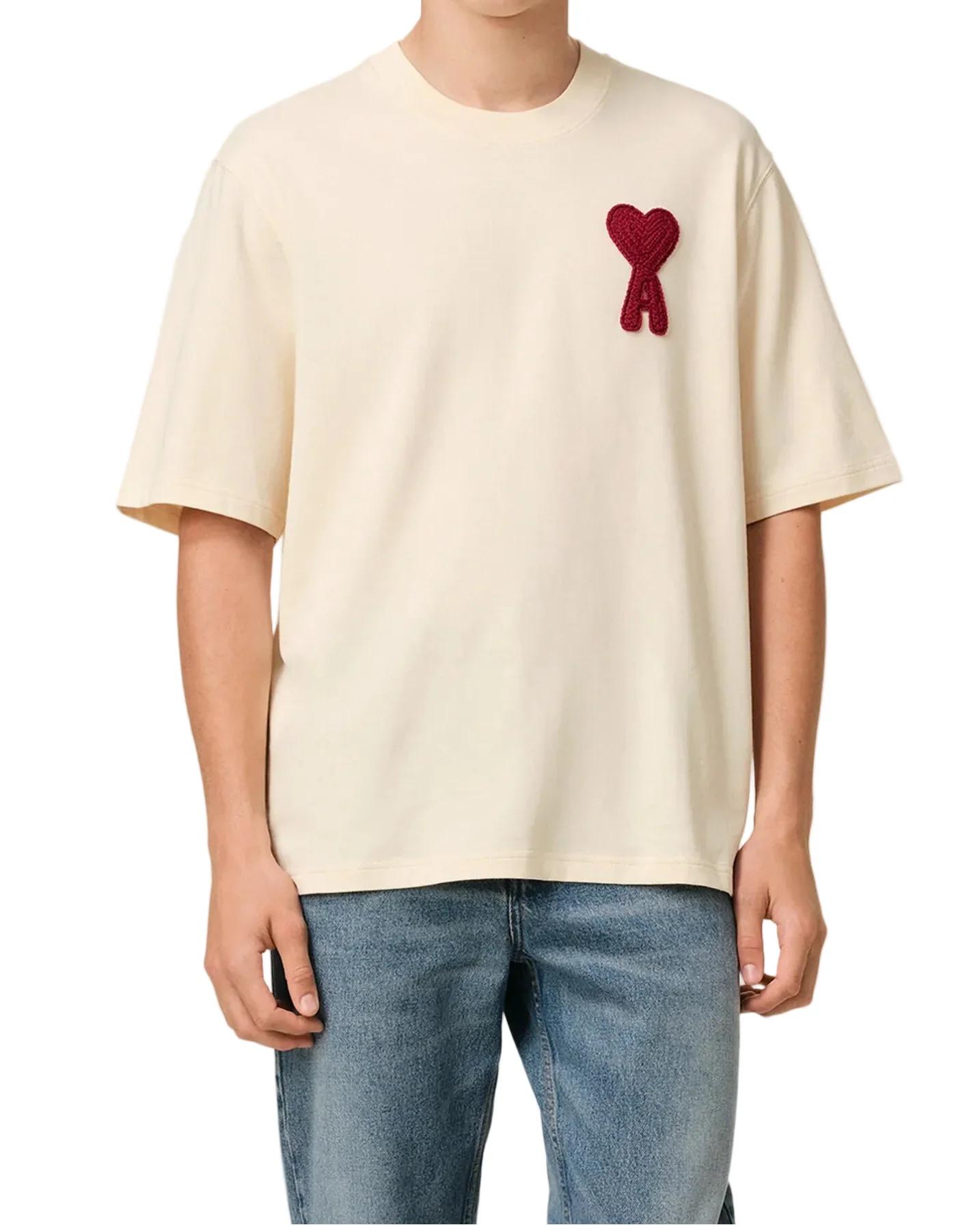 Ami Paris Uomo Beige Top, M, New, - Immagine 3