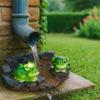 Frogs Gutter Guardian Rain Downspout Extension Frog Statue Decorative Splash Block Frog Figurine Rain Diverter for Garden Outdoor Decor