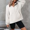 Women's Fleece Sporty Half-zipper Pullover, Fashionable Loose Long-sleeved Street-style Sweatshirt Top