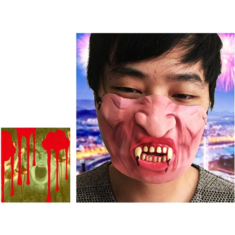 Latex Half Face Costume Mask Set for Group Photos, Cosplay Use, Stage Scenes and Theme Gathering Party Supplies