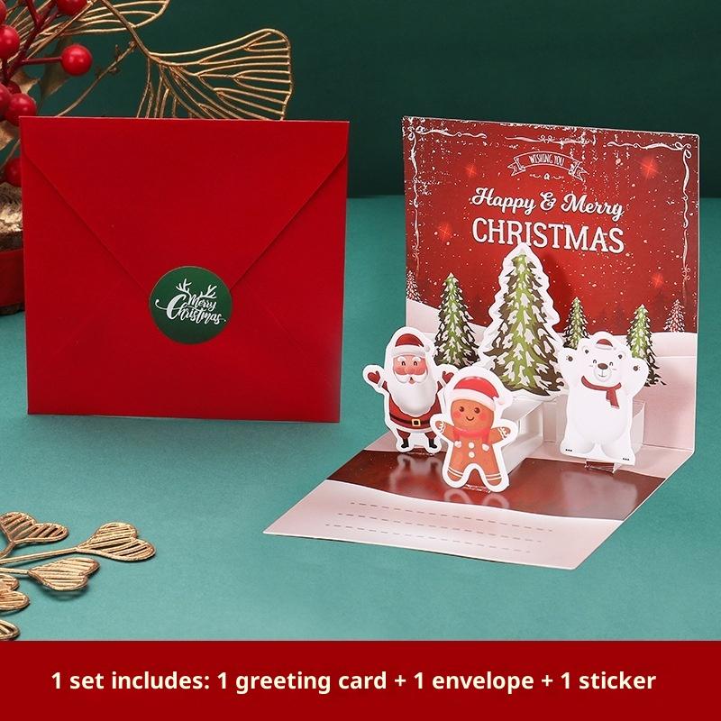 3D Weihnachtskarten zum Falten Frohe Weihnachten Beste Wünsche Karte Weihnachtsgeschenk für Neujahrssegen Dankes-Postkarte Dekoration