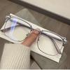 Plain Slimming Artifact Flat Glasses Eye Protection Anti-Blue Light Glasses Women'S Eyebrows Glasses Frame Black Silver Frame Myopia Glasses