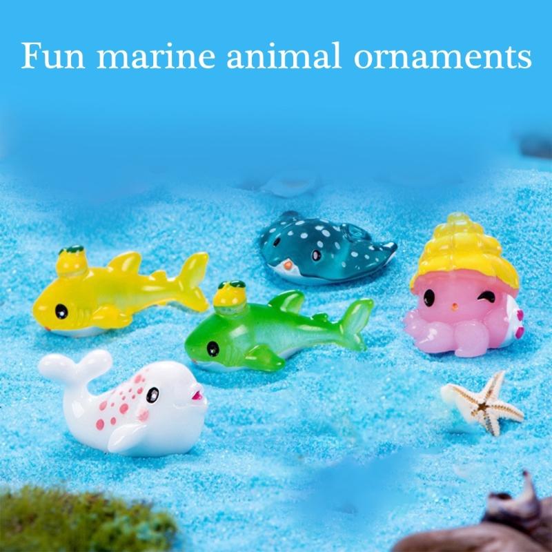 Miniature Ocean Animal Figurines 10Pcs Set for Aquariums Decoration and Birthday Party Including Resins Whale Sea