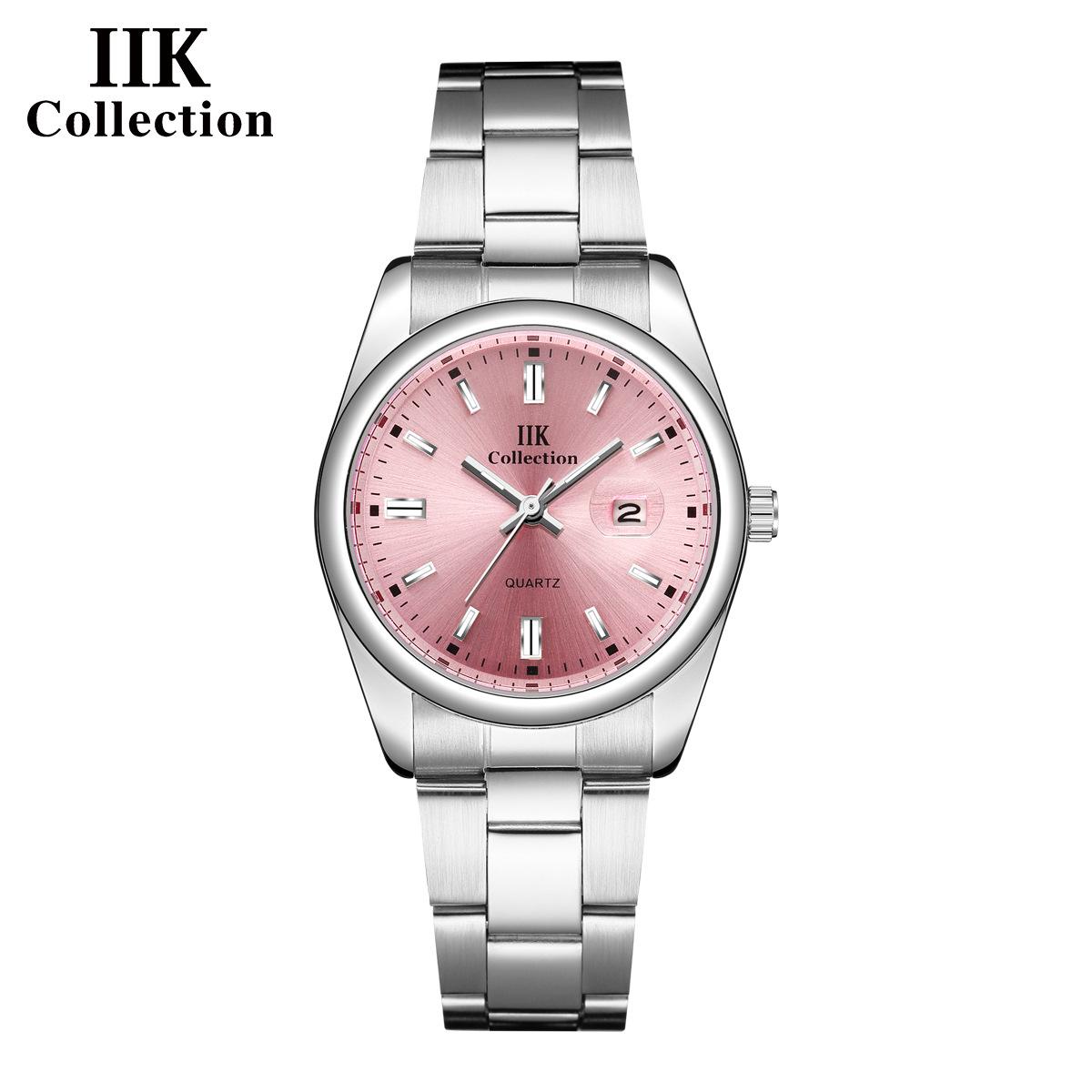 

IIK Женские часы с кварцевым календарем и водонепроницаемым стальным ремешком