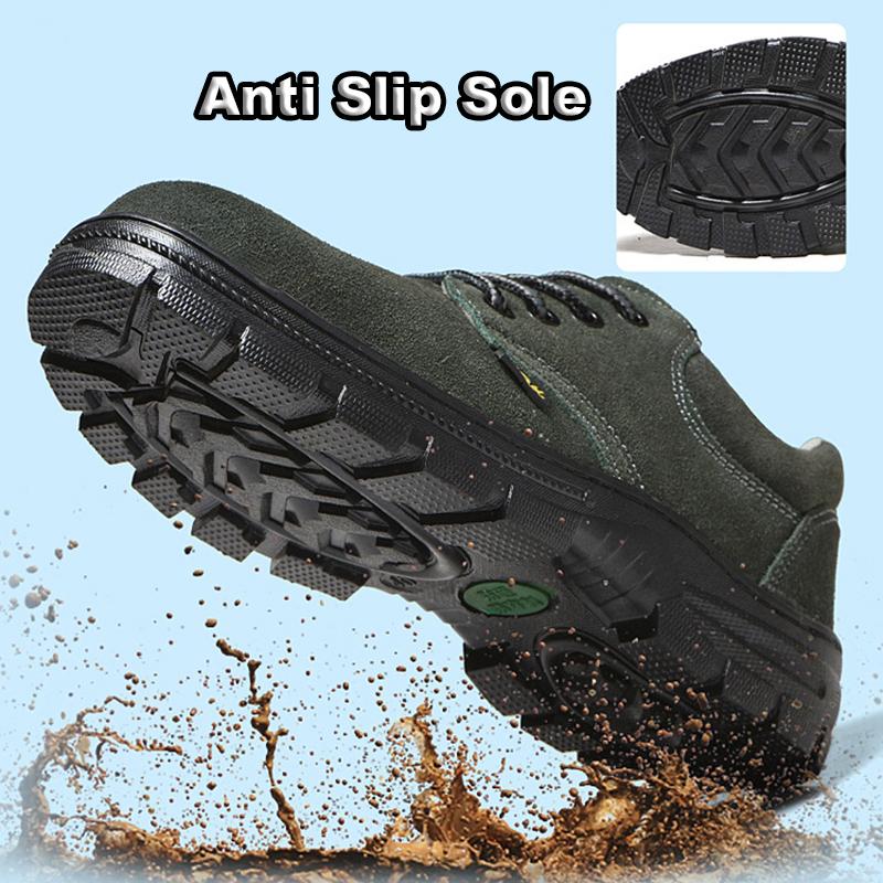 Oulylan Electric Welder Safety Boots Men Anti Smashing Work Protection Shoes Steel Toe Lace Up Sneakers Anti Puncture Labor Shoe