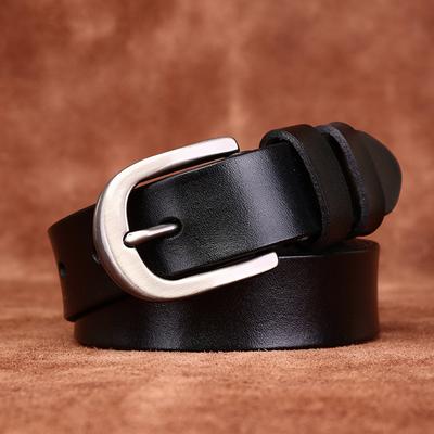 Belt Women's Fashion Retro Trend Pin Buckle First Layer Cowhide Casual All-Matching Jeans Belt Women's