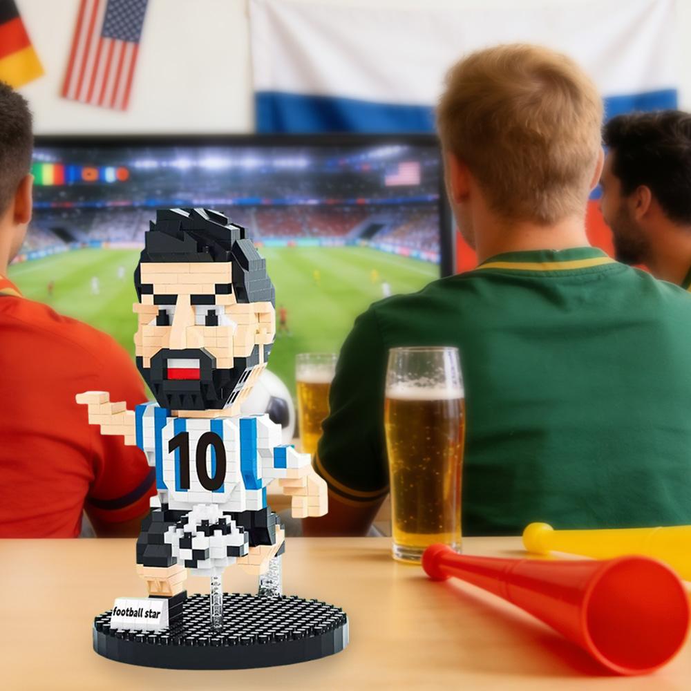Cool Football Player Mini Figures 3D Models Building Blocks Kids Toys Diy Micro Blocks Soccer Action Figure Birthday Gifts