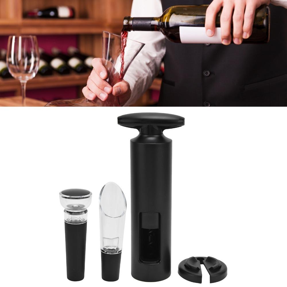 4 Piece Set ABS Wine Opener Set Aluminum Foil Cutter Portable Corkscrew  White Wine