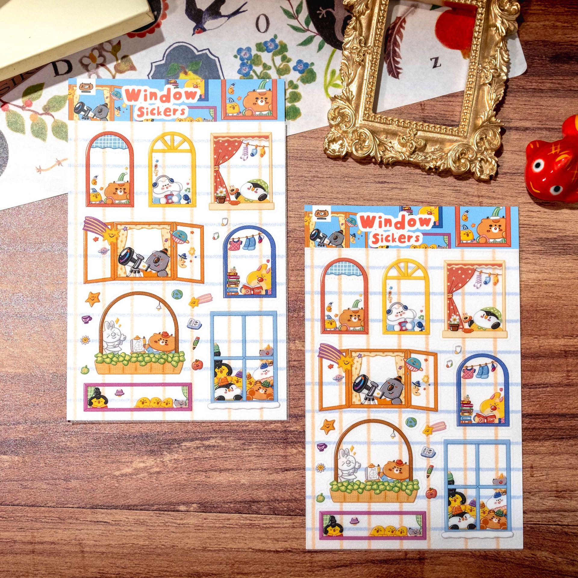 Blan A6 Glitter Sand PET Journal Stickers (One Sheet)