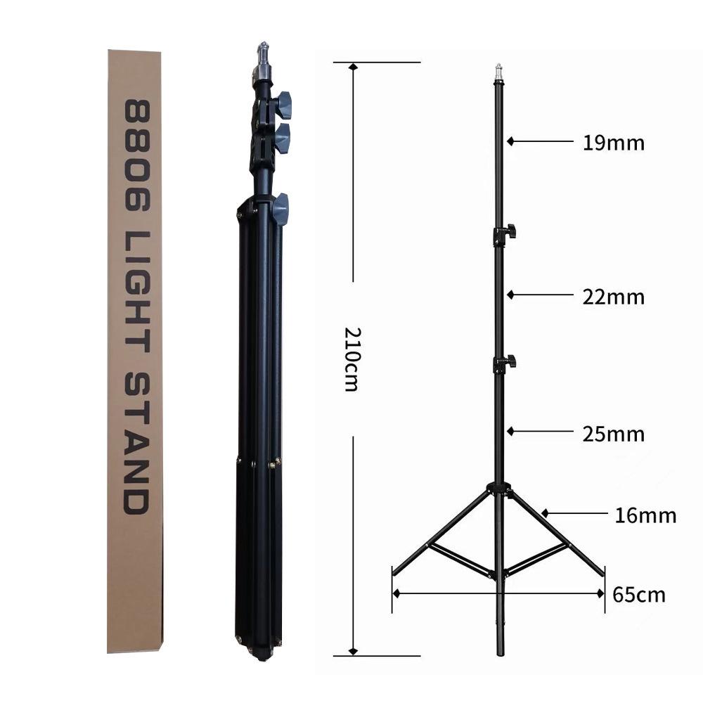 2.1m Frosted Live Broadcast Tripod with Selfie and Photography Light Stand for Mobile Phones.