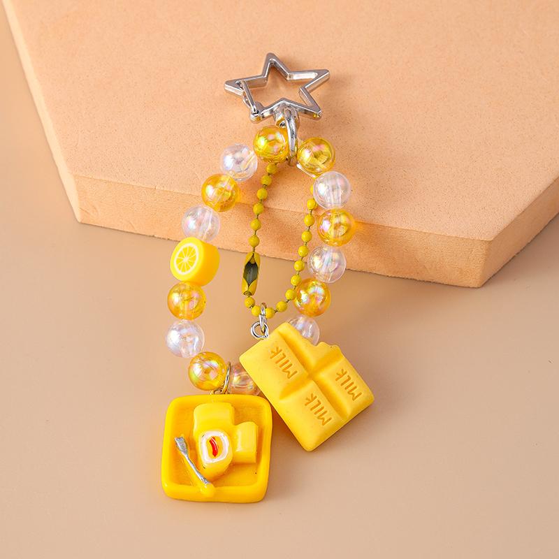 Pretty Handmade Beaded Bracelet Keychain Wristlet Keyring Pendants for Women Girls Handbag Decor DIY Kid's Jewelry Accessories