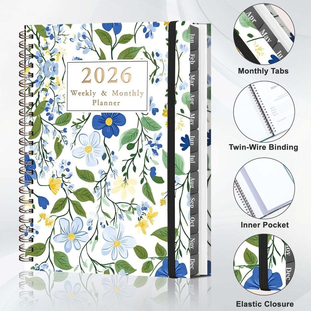 Spiral Binding Coil Diary Book A5 Size Spiral Notebook Yearly Schedule Planner  Yearbook Recording