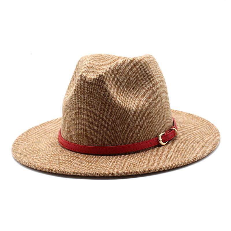 Wool British Retro Jazz Hat, Men'S And Women'S Big-Brimmed Top Hat, Felt Hat Versatile