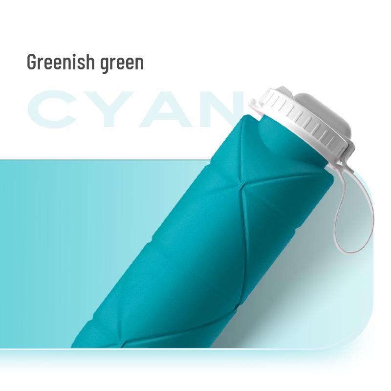 Silicone Foldable Water Cup with Straw – 600ml Portable Sports Travel Bottle for Cycling 600ml