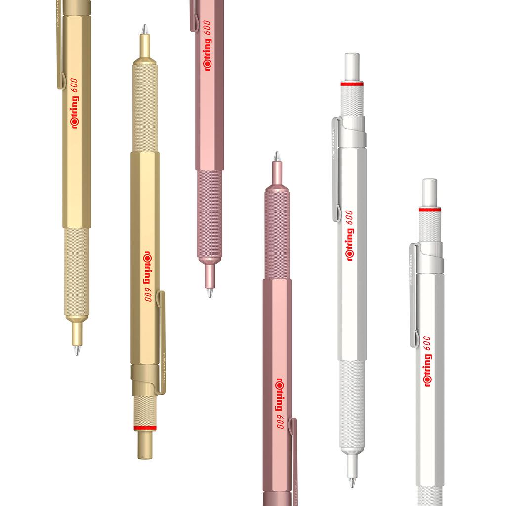 Rotring Ballpoint Pen 600 Medium Retractable Rose Gold 2183912