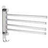 WallHanging Stainless Steel 180 Degrees  Rotating Towel Rack Hanger with 4 Rods for Bathroom Toilet