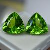 NATURAL Peridot Green 17.00 Ct Stone Gemstone TRILLION CUT Pair