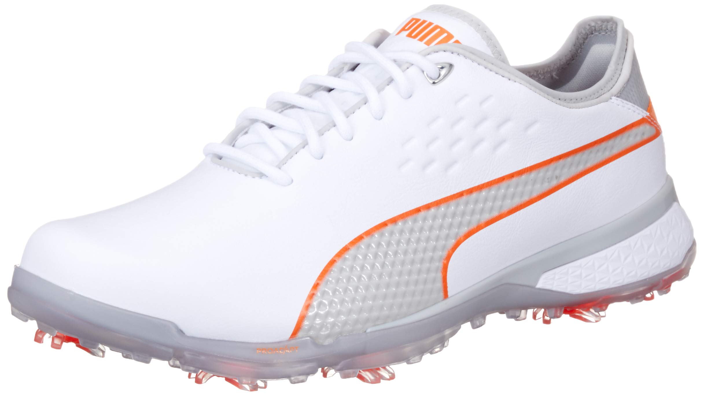 

Puma ProAdapt Delta Golf Puma Size 2E Spikes, Men s, White/Vibrant Orange, 25.5cm,