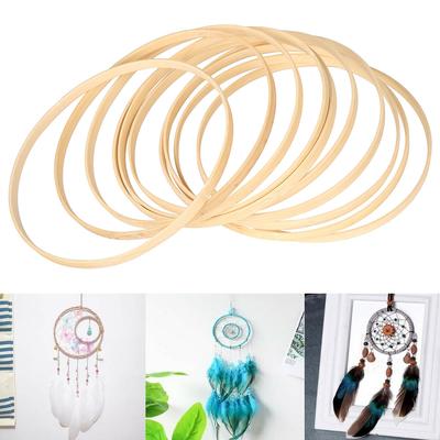 10/18Pcs Wooden Bamboo Ring Floral Hoops Wreath Rings DIY Handmade Catcher Embroidery Hoop Hanging Craft Wedding Christmas Decor