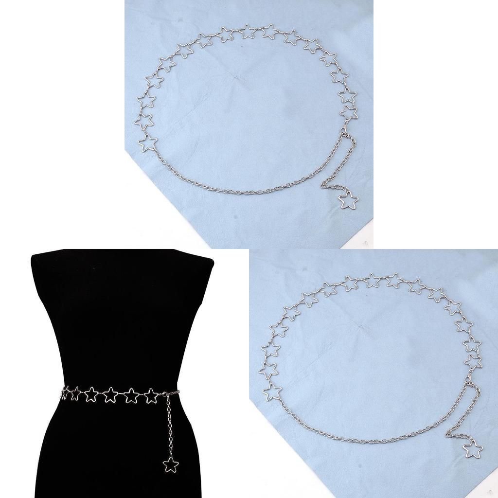 European Fashion Single Layer Star Decor Waist Chain With Alloy Material For Women And Men