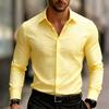 Men's Casual Long-Sleeve Slim Fit Black Geometric Pattern Breathable Versatile Formal Shirt Fashion Outdoor Men's Top