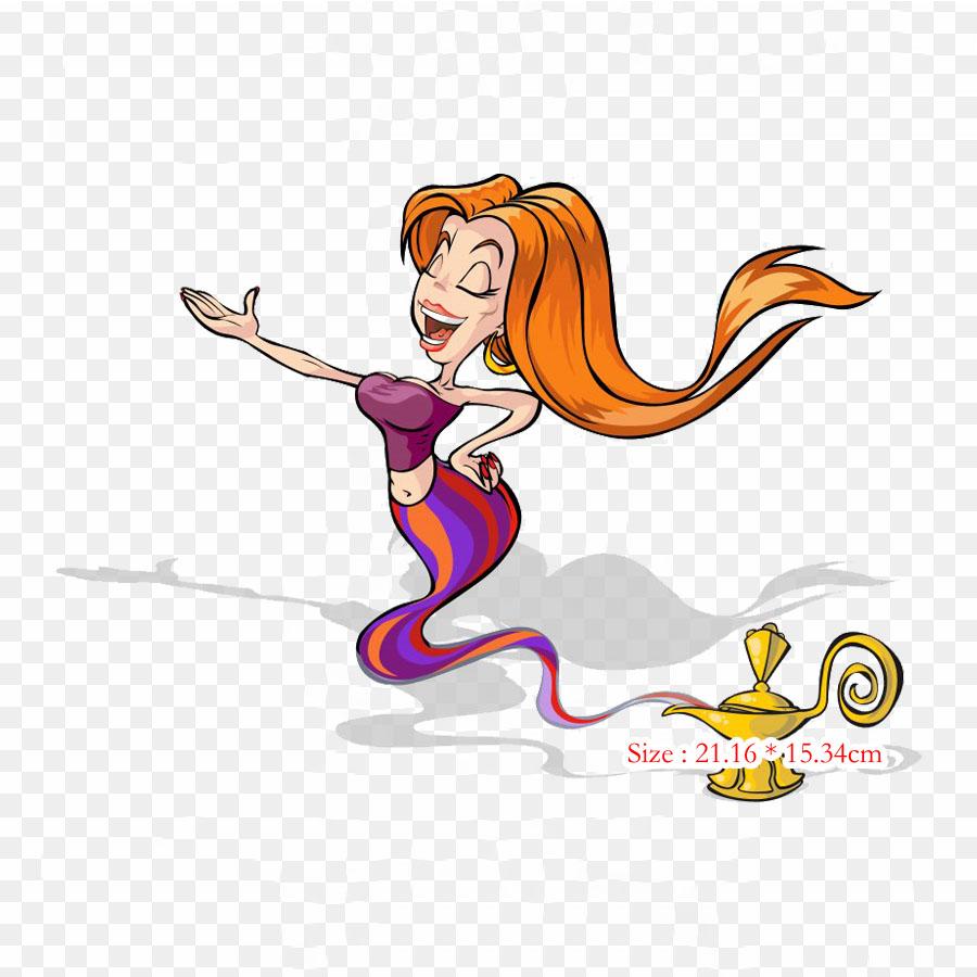 Genie Genie Jafar Tisíc a jedna noc Jinn Iron on Heat Transfer Printing Vinylové záplaty Nálepka na oblečení Vlastní nášivky Omyvatelné záplaty